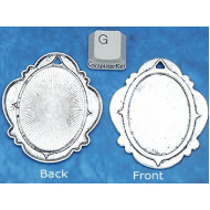 39x28mm Oval pendant setting bezel frame, ant silver
