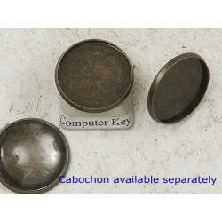 18mm Cabochon bezel setting, round tray, antiqued bronze