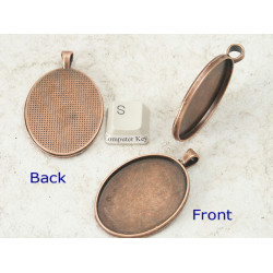 40x30mm Oval pendant setting bezel frame, NF Antiqued Copper