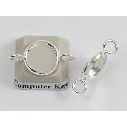 SECONDS 10mm bezel setting, round, 2 loops, silver plate