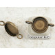 12mm bezel setting, round, 2 loops, antique bronze