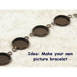 20mm bezel setting, round, 2 loops front facing, antique bronze