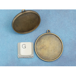 30mm round double sided base, antiqued bronze