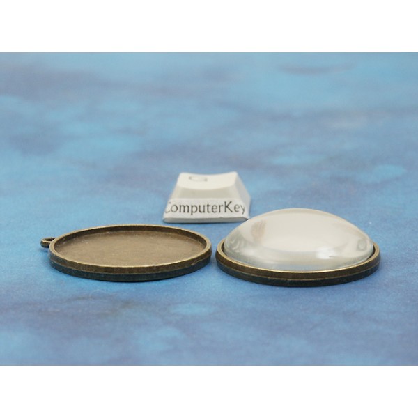 30mm round double sided base, antiqued bronze