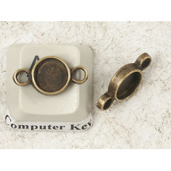 7mm Connector, 2 loops, antiqued bronze colour