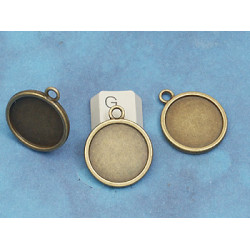 END OF LIN CLEARANCE; 20mm round double sided base, antiqued bronze