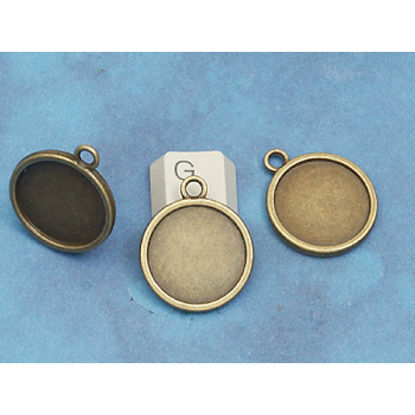 END OF LIN CLEARANCE; 20mm round double sided base, antiqued bronze