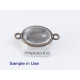 18x13mm Bezel connector, oval, ant bronze, two loops