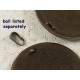 SECONDS 30mm plain round bezel setting, loop on back, antiqued brass