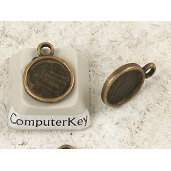 9mm round base, NF Antique Bronze plated, bag of 20