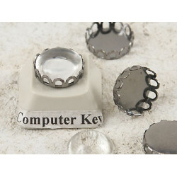 10mm Filigree edge bezel setting, black, bag of 20