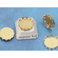 12mm Filigree edge bezel setting, raw brass, each