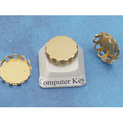 BULK PACK 50, 12mm Filigree edge bezel setting, raw brass