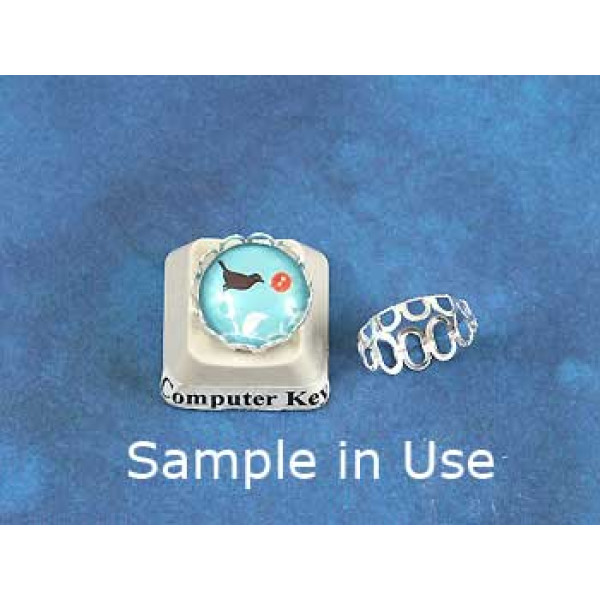 12mm Filigree edge bezel setting, silver plate, each