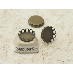 12mm Filigree edge bezel setting, antiqued bronze, per 20