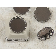 12mm Filigree edge bezel setting, black plate, each