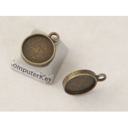 12mm round double sided base, antique bronze plated