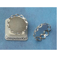 15mm Filigree edge bezel setting, platinum colour