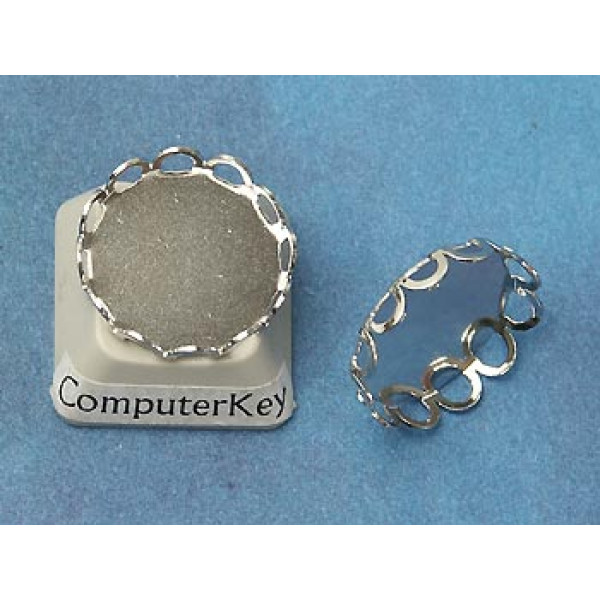 15mm Filigree edge bezel setting, platinum colour