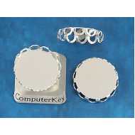 15mm Filigree edge bezel setting, silver plate