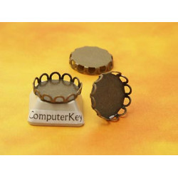 15mm Filigree edge bezel setting, ant. bronze