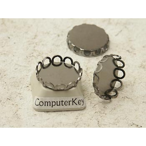 15mm Filigree edge bezel setting, gunmetal black