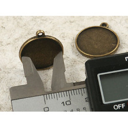 CLEARANCE! 17mm round double sided base, Antique Bronze plated