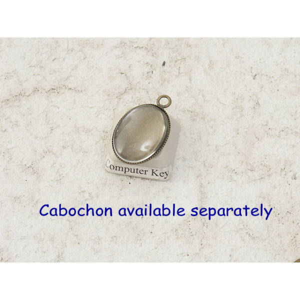 18x13mm Bezel setting, oval, 1 loop, antique bronze