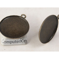 SECONDS 25mm Bezel setting, round tray with loop, antique bronze