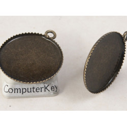 SECONDS 25mm Bezel setting, round tray with loop, antique bronze