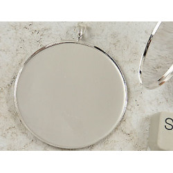 SECONDS 40mm Bezel setting, Round, silver plate, pendant setting