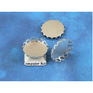 20mm Filigree edge bezel setting, nickel colour