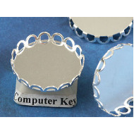 20mm Filigree edge bezel setting, silver plate