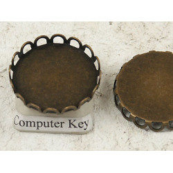 SECONDS 20mm Filigree edge bezel setting, ant. bronze