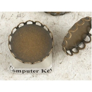 18mm Filigree edge bezel setting, ant. bronze