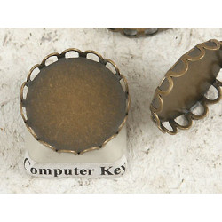18mm Filigree edge bezel setting, ant. bronze
