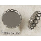 18mm Filigree edge bezel setting, black plate