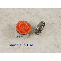 18mm Filigree edge bezel setting, black plate
