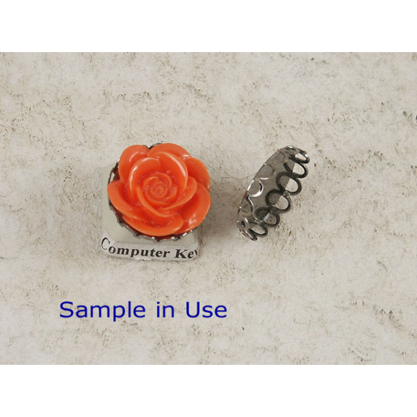 18mm Filigree edge bezel setting, black plate
