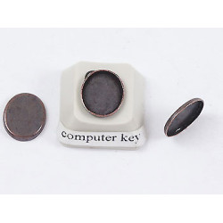 BULK PACK 100, 10x8mm Cabochon bezel setting, oval tray, antiqued copper