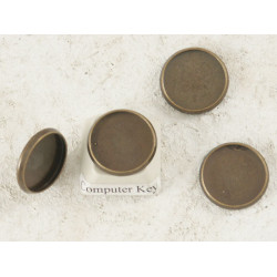 BULK PACK 100, 14mm plain round bezel settings, antiqued brass