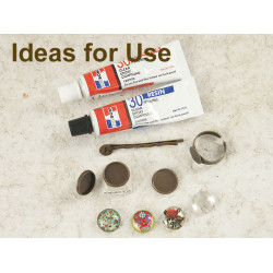 14mm plain round bezel setting, antiqued brass, each