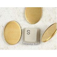 25x18mm Bezel setting, serrated edge oval tray, raw brass, 20 pieces