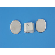25x18mm Bezel setting, plain edge oval tray, white bronze plate, each