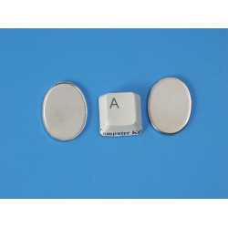 25x18mm Bezel setting, plain edge oval tray, white bronze plate, each