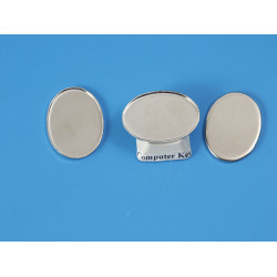 25x18mm Bezel setting, plain edge oval tray, white bronze plate, each