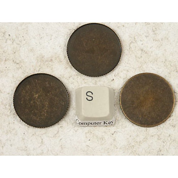25mm Bezel setting, plain round tray, ant bronze, bag of 20