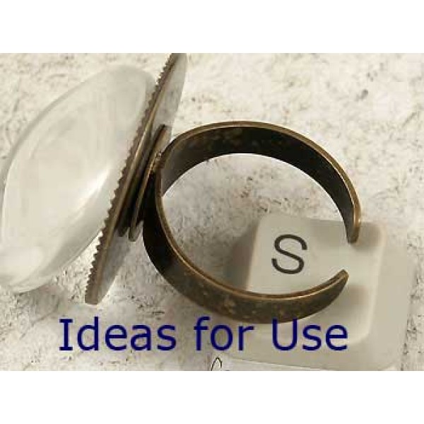 25mm Bezel setting, plain round tray, ant bronze, bag of 20