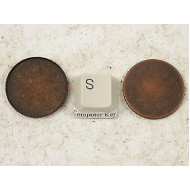 25mm Bezel setting, plain round tray, ant copper, bag of 20