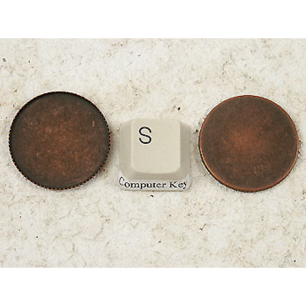 25mm Bezel setting, plain round tray, ant copper, bag of 20